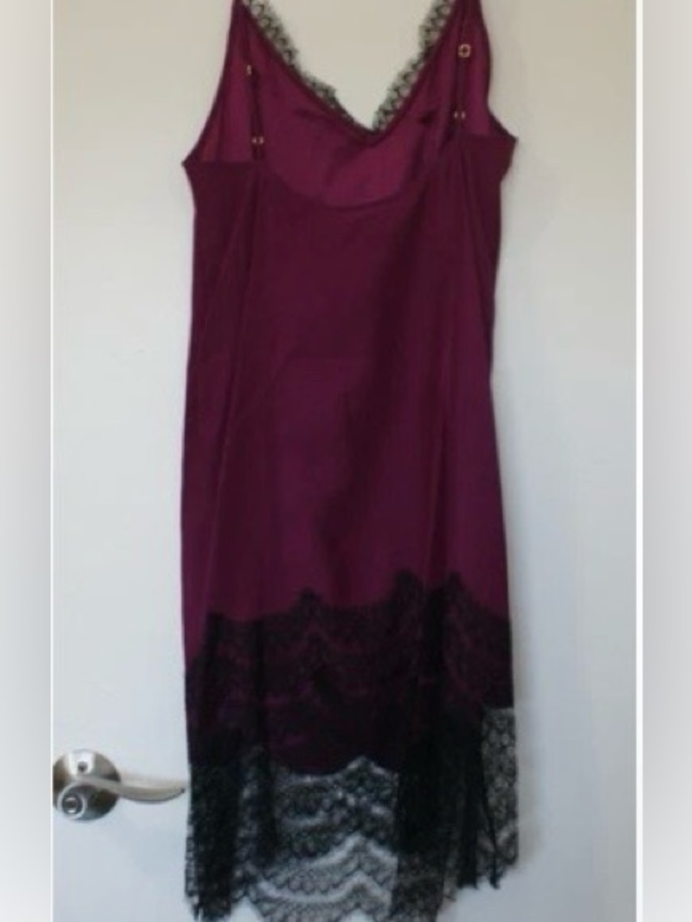 $698 Kiki de Montparnasse lace trim SILK slip dress SZ O
Color Orchid/Black